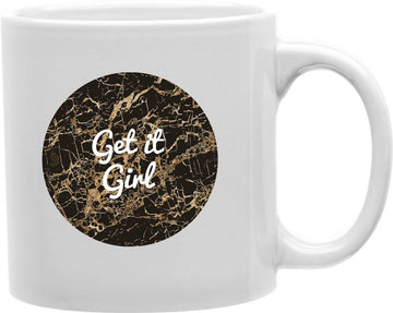 Get It Girl Black Marble Coffee and Tea Ceramic Mug 11oz