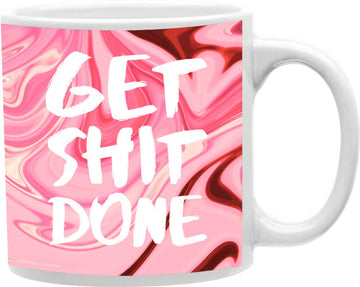 Get Shit Done Pink Marble Coffee and Tea Ceramic Mug 11oz