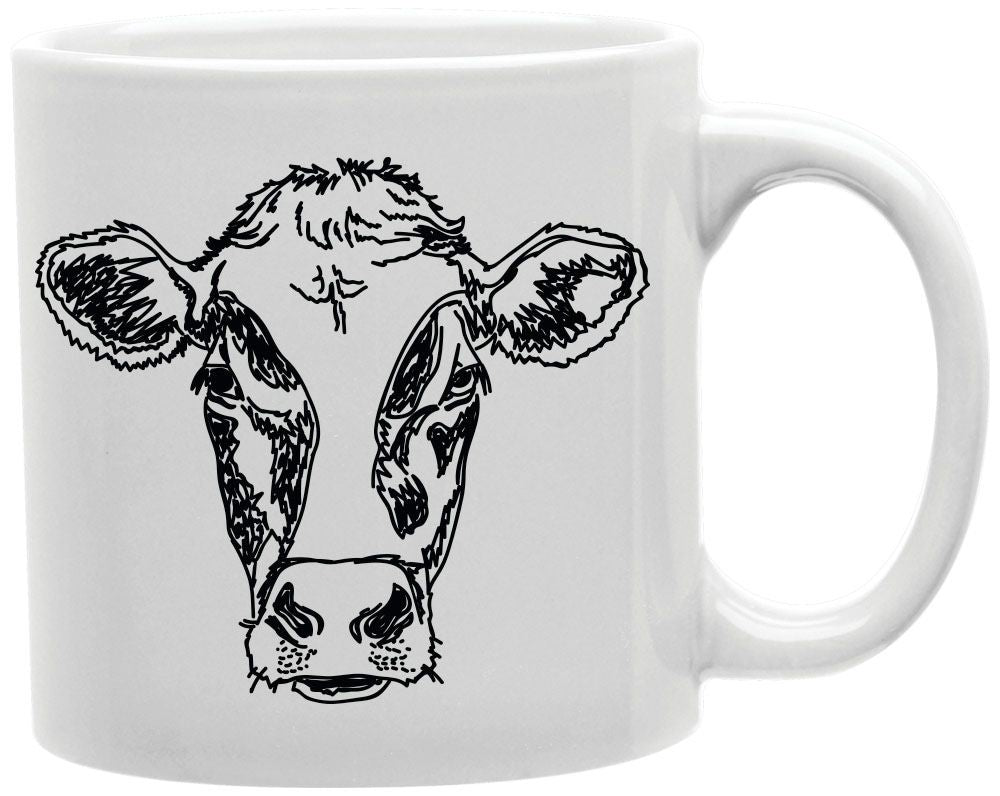 Cow Face Sketch Coffee and Tea Ceramic Mug 11oz