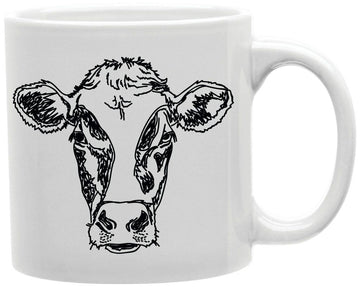 Cow Face Sketch Coffee and Tea Ceramic Mug 11oz
