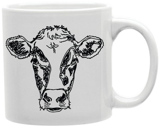 Cow Face Sketch Coffee and Tea Ceramic Mug 11oz