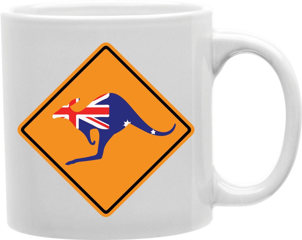 Kangaroo Crossing Sign Coffee and Tea Ceramic Mug 11oz