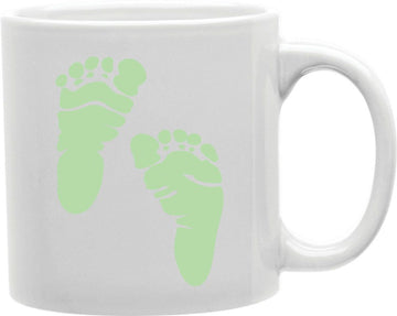 Green Baby Feet Coffee and Tea Ceramic Mug 11oz