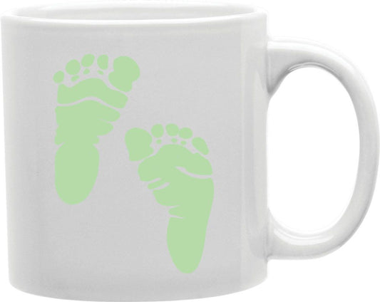 Green Baby Feet Coffee and Tea Ceramic Mug 11oz