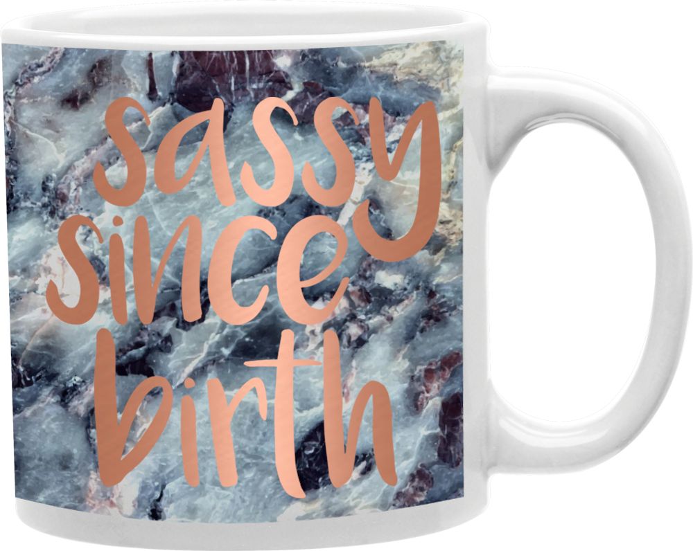 Sassy Since Birth Blue Marble Coffee and Tea Ceramic Mug 11oz