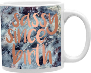Sassy Since Birth Blue Marble Coffee and Tea Ceramic Mug 11oz