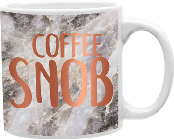 Coffee Snob Gray Marble Coffee and Tea Ceramic Mug 11oz