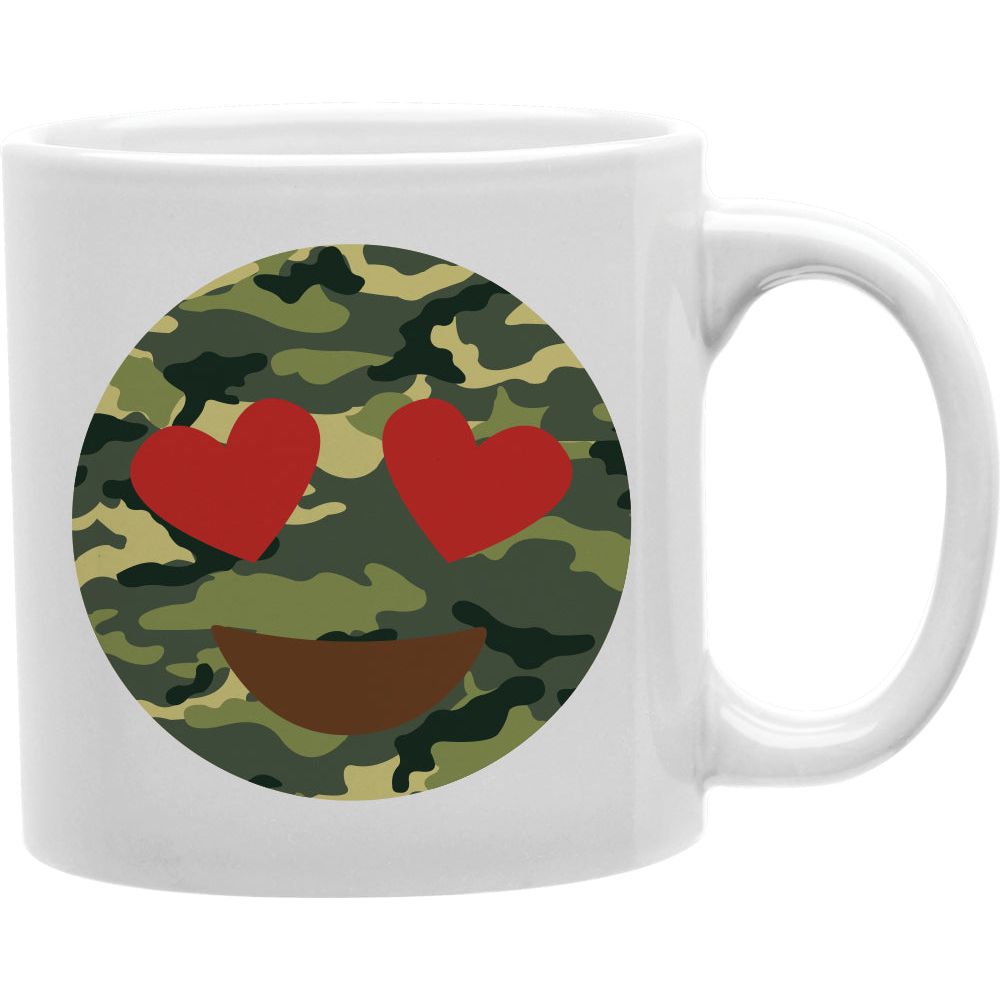 Camo Emoji With heart eyes  Coffee and Tea Ceramic  Mug 11oz