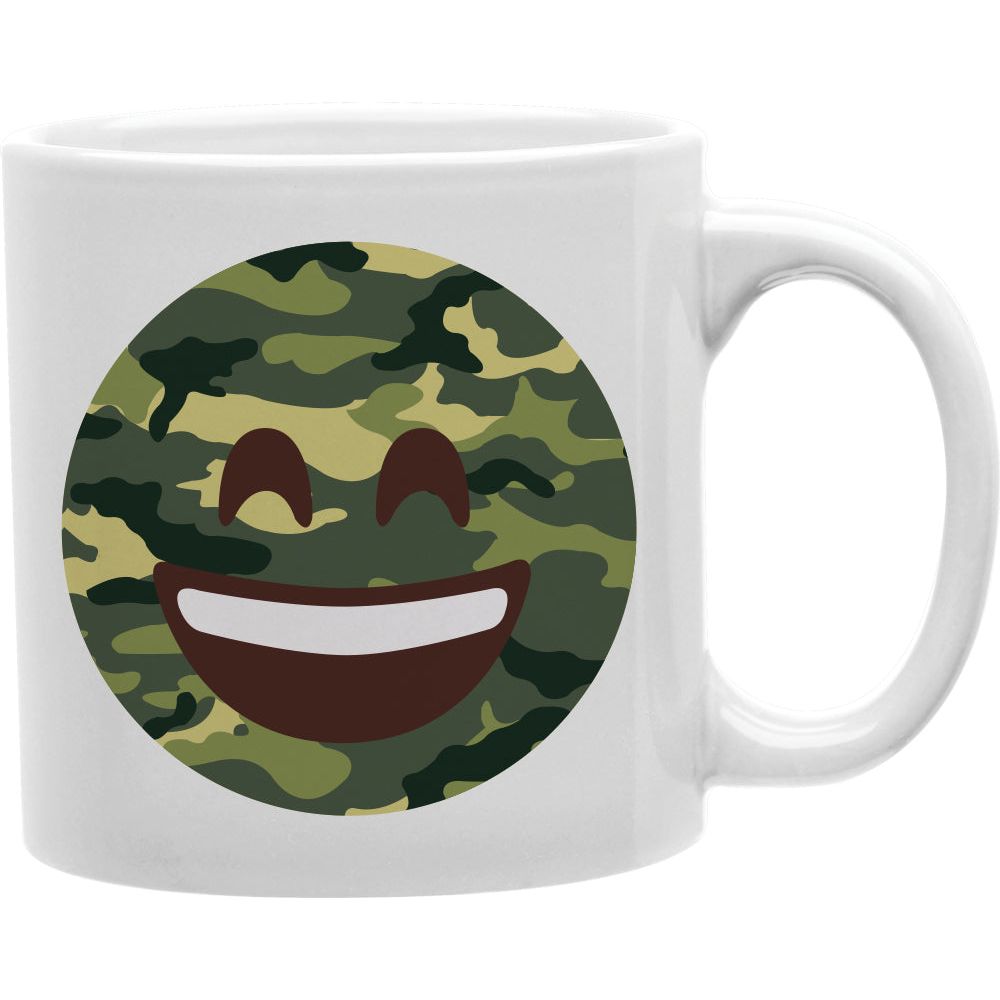 Camo Emoji Laughing Face  Coffee and Tea Ceramic  Mug 11oz