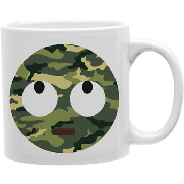 Camo Emoji Eyeroll Face Coffee and Tea Ceramic  Mug 11oz