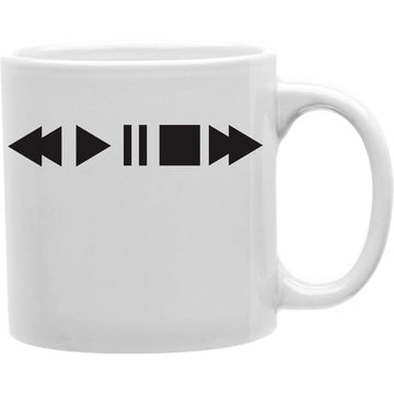 Music Player Controls Mug  Coffee and Tea Ceramic  Mug 11oz