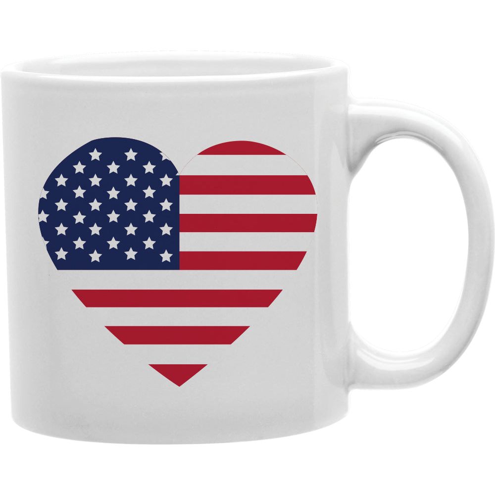 American Flag Heart Mug Coffee and Tea Ceramic  Mug 11oz