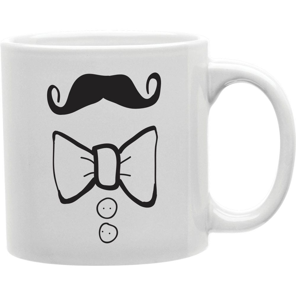 Mustache &amp; Tie   Coffee and Tea Ceramic  Mug 11oz